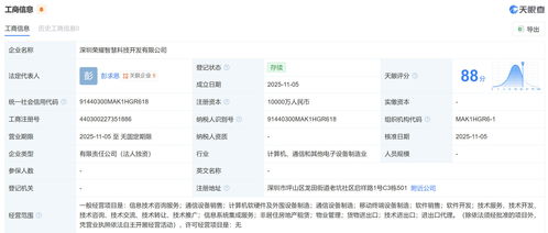 榮耀成立智慧科技開發公司，注冊資本1億元聚焦計算機軟硬件技術開發
